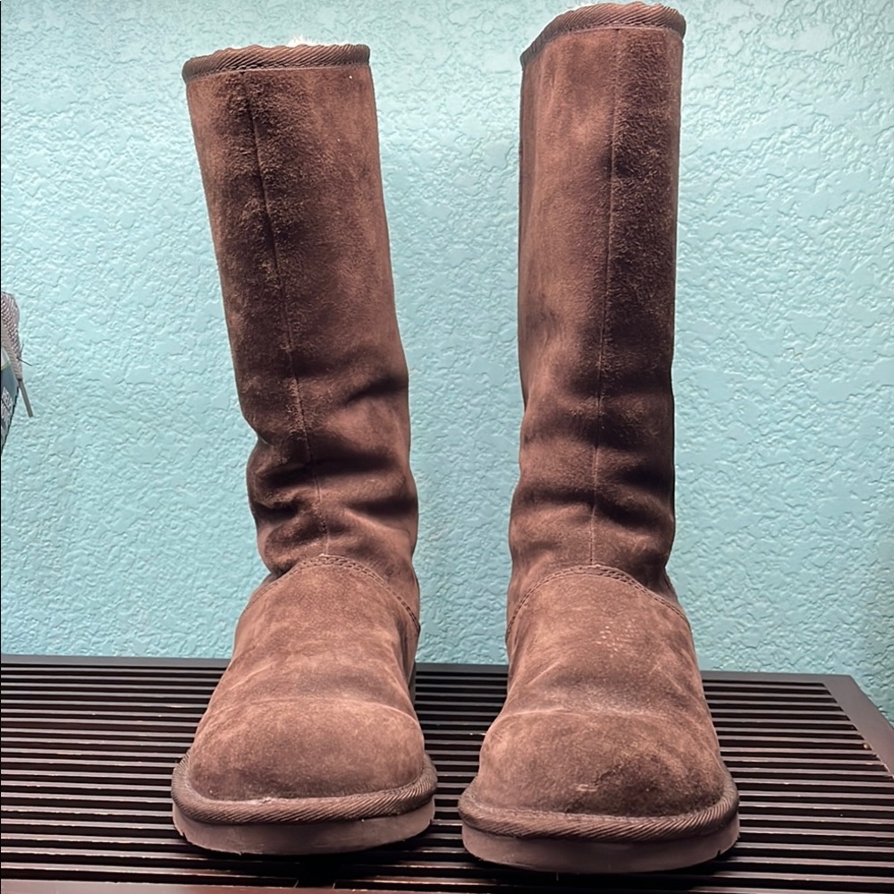 UGG Dark Brown Suede Tall Boots